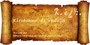 Kirnbauer Árpád névjegykártya