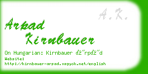 arpad kirnbauer business card